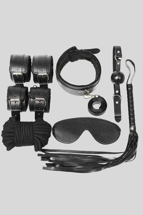 Arias Closet Kol Bacak İp Maske Kelepce Ağız Topu Kople Deri Set