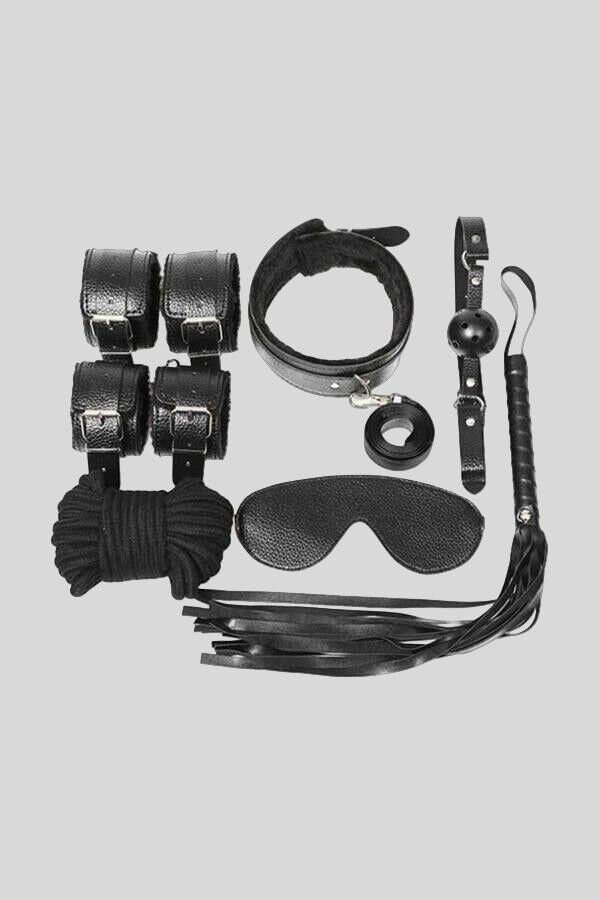 Arias Closet Kol Bacak İp Maske Kelepce Ağız Topu Kople Deri Set