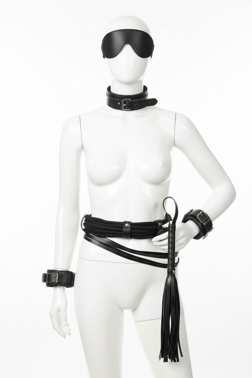 Arias Closet Kol Bacak İp Maske Kelepce Ağız Topu Kople Deri Set