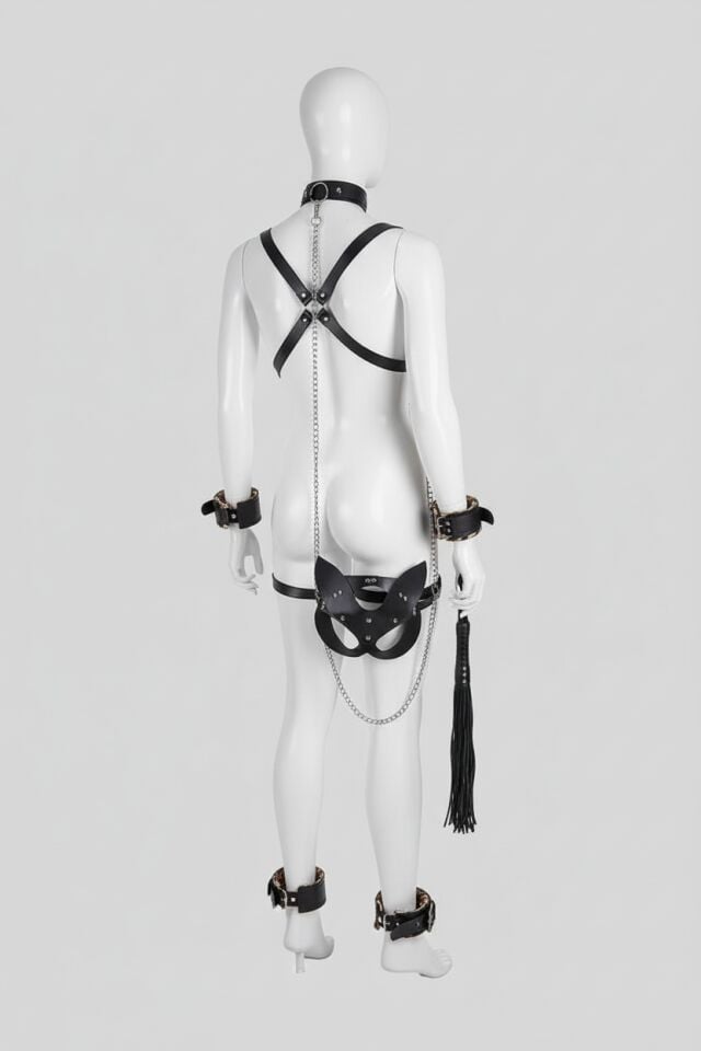 Arias Closet Deri Harness Leopar Set