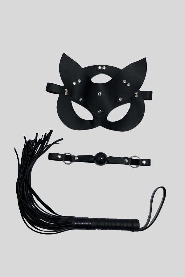 Arias Closet Siyah Maske Ağız Topu,3'Lü Set