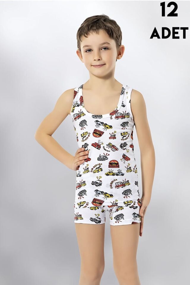 Kota 1014 Baskılı Erkek Çocuk Atlet 12'li