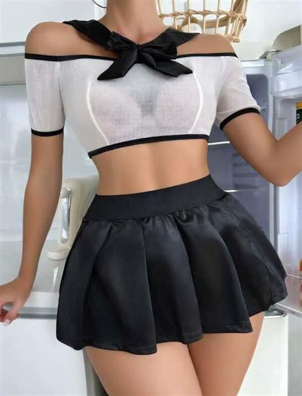 Arias Closet Transparan Mini Etekli Kurdela Detaylı Fantezi Kostüm