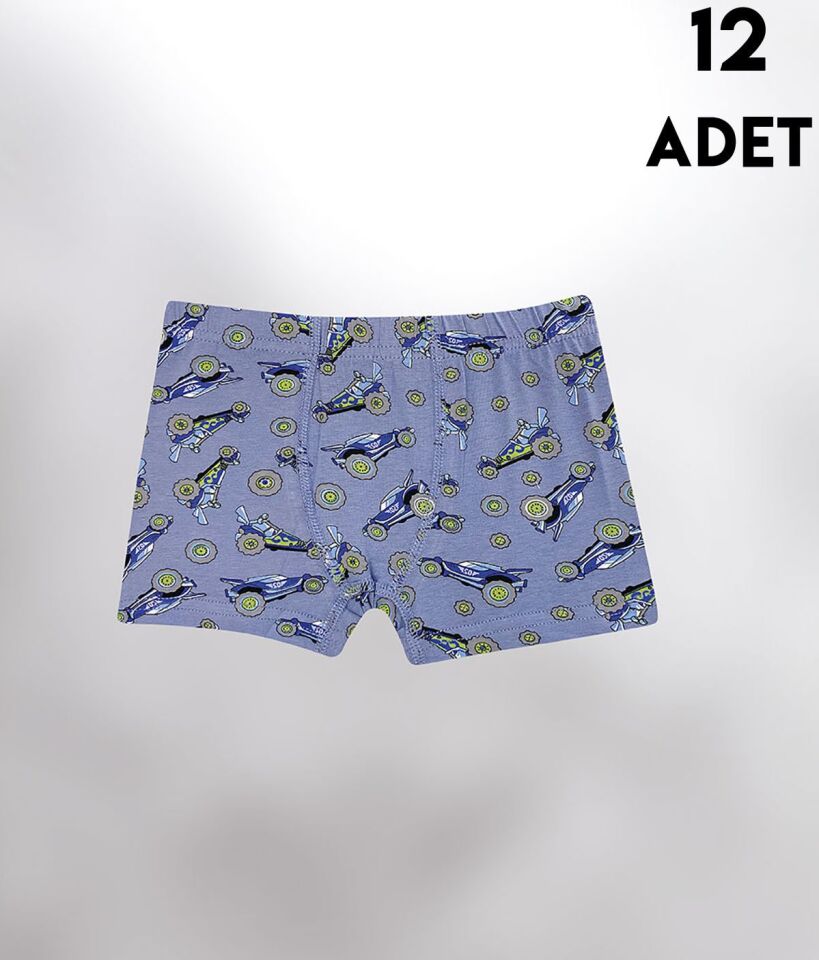 Kota 1013 Baskılı Erkek Çocuk Boxer 12'li
