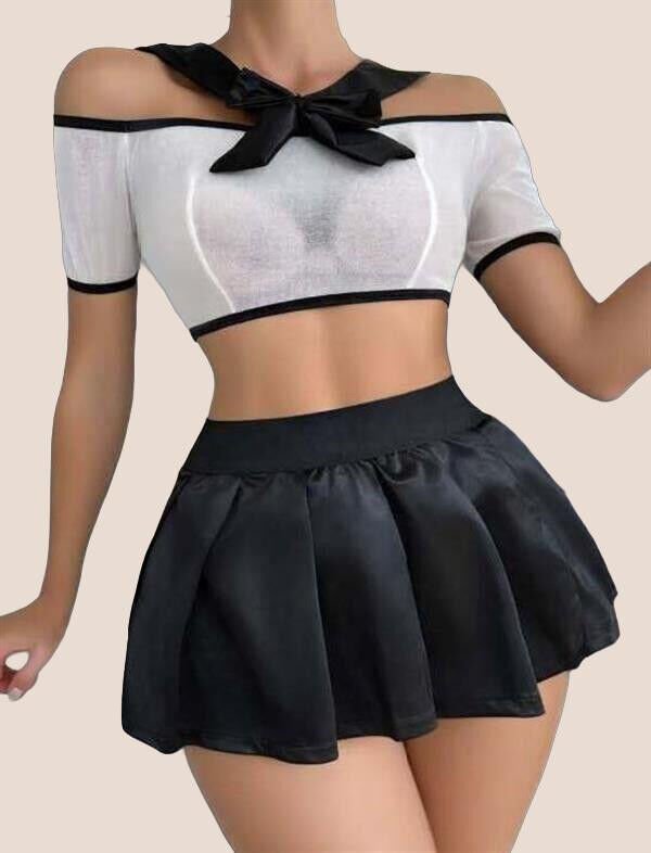 Arias Closet Transparan Mini Etekli Kurdela Detaylı Fantezi Kostüm