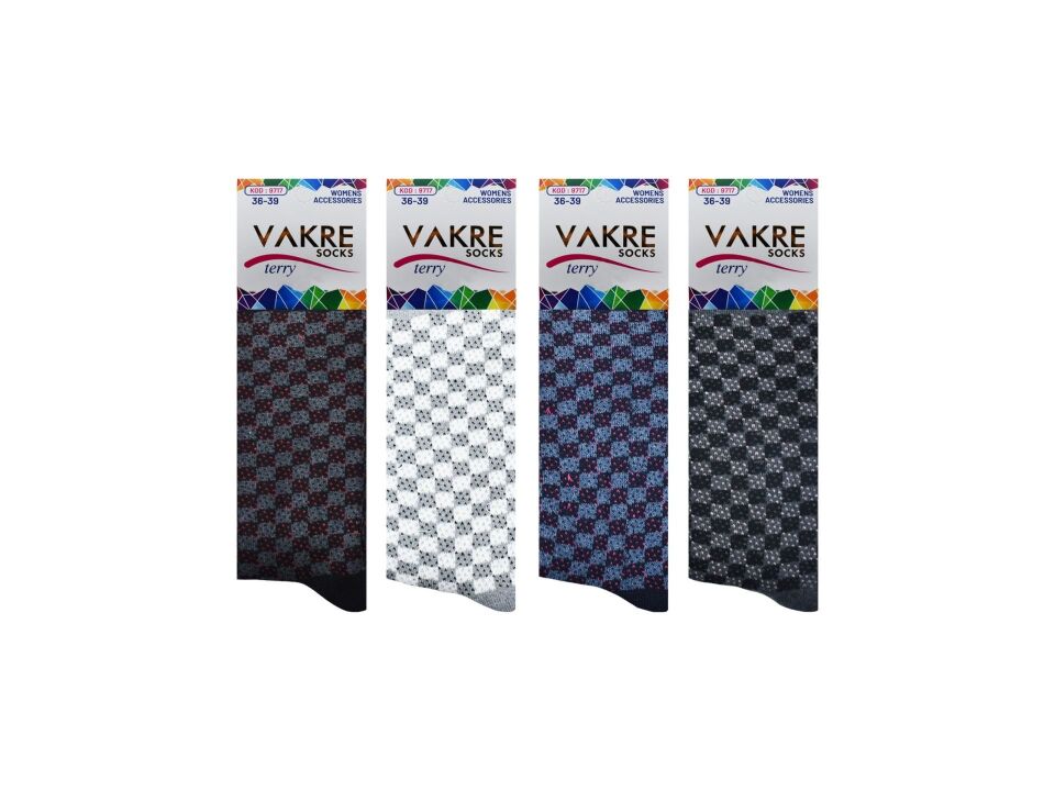 Vakre 9717-15 Bayan Penye Havlu Kışlık Çorap 12'li