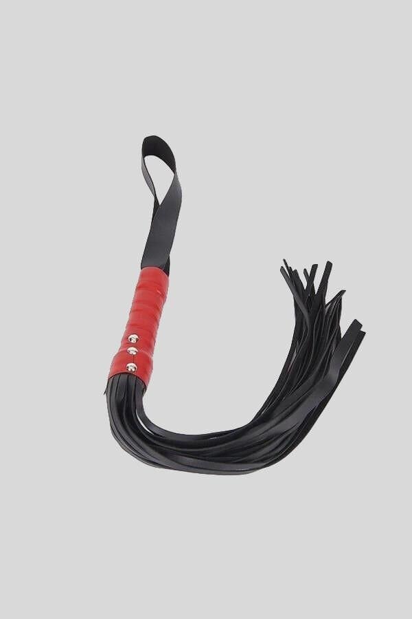 Arias Closet Deri Siyah Kırmızı Kırbaç