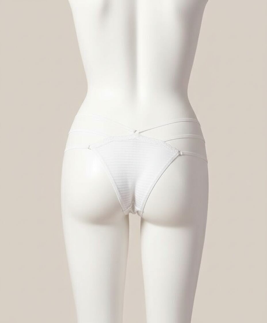 Arias Closet Büyük Beden Fantezi İp Detaylı Beyaz Tanga String