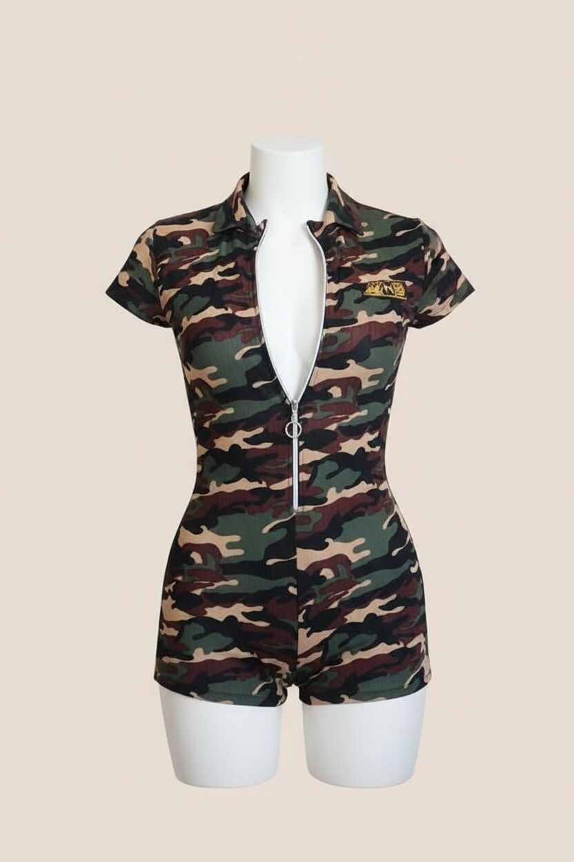 Arias Closet Kamuflaj Desenli Fantezi Body Kostüm
