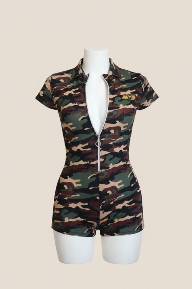 Arias Closet Kamuflaj Desenli Fantezi Body Kostüm