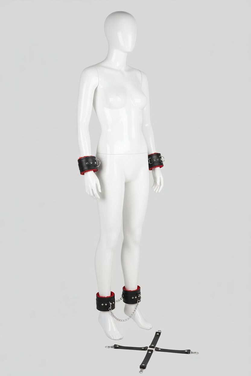 Arias Closet Siyah Kırmızı Harness Fantezi Aksesuar Set