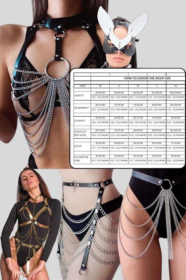 Arias Closet Deri Fantezi Zincirli Tek Bacak Jartiyer SEXİ H0015