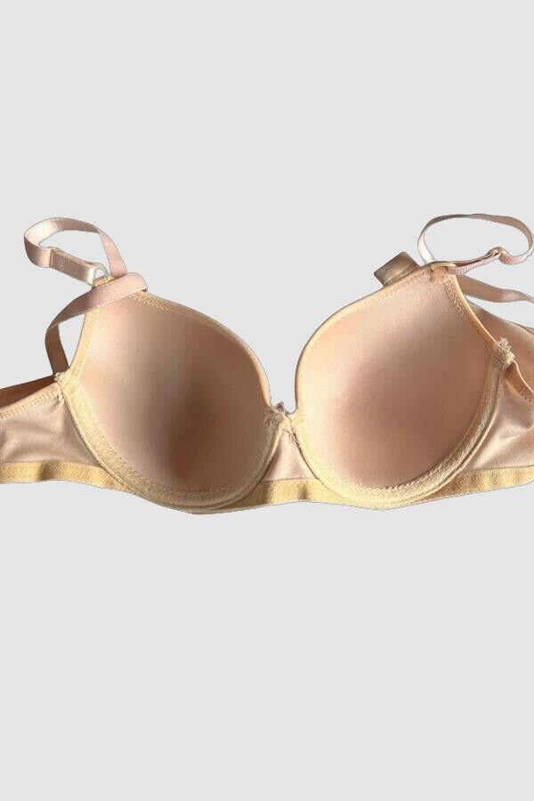 Siyah-Beyaz-Kırmızı-Ten 4'lü İçi Boş Micro Balenli Günlük Tek Desteksiz Sütyen