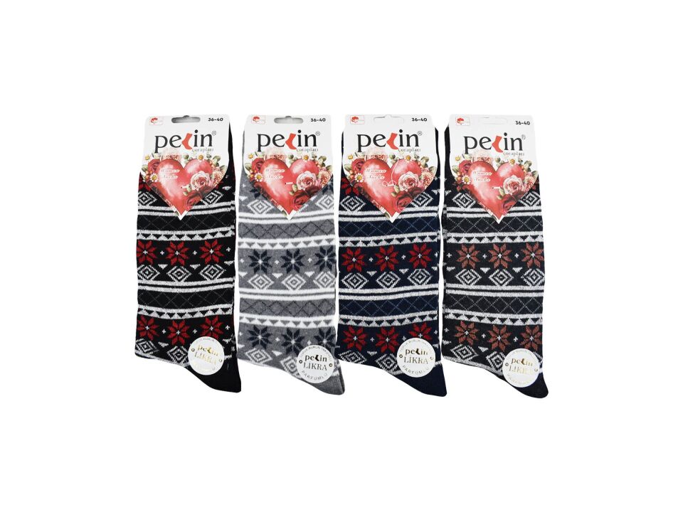 Pelin 9-16 Naturel Pamuk Bayan Soket Çorap 12'li