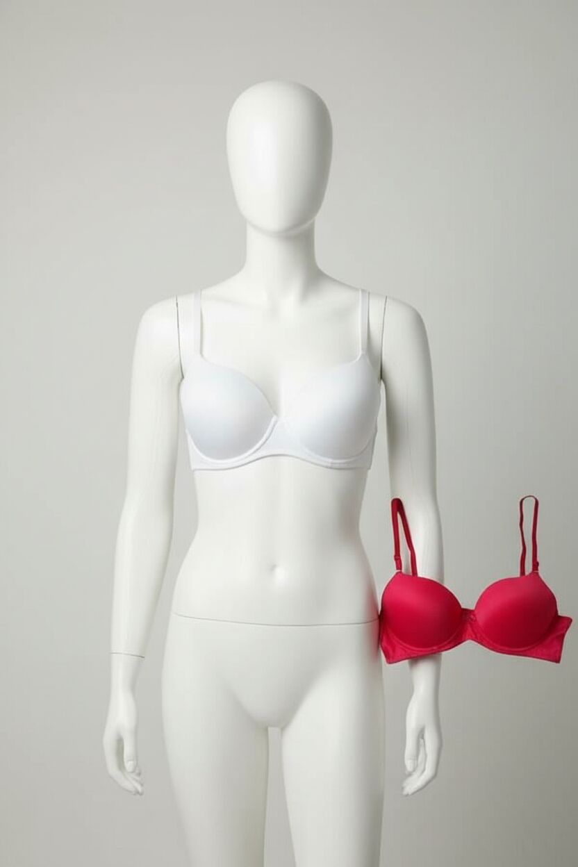 Arias Closet Kırmızı-Beyaz 2'li Mikro Kumaş Push Up Dolgulu Balenli Günlük Destekli Sütyen