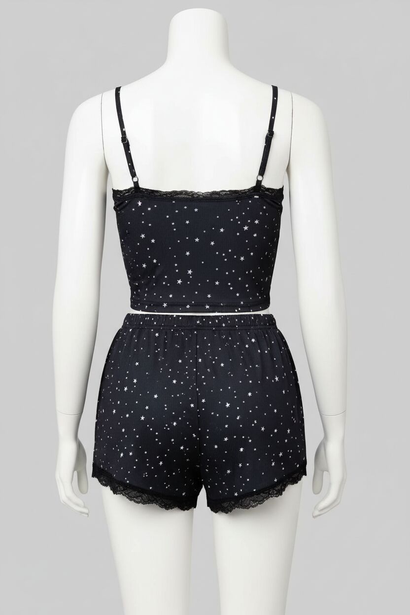 Arias Closet Yıldız Desenli Askılı Şortlu Pijama Takımı