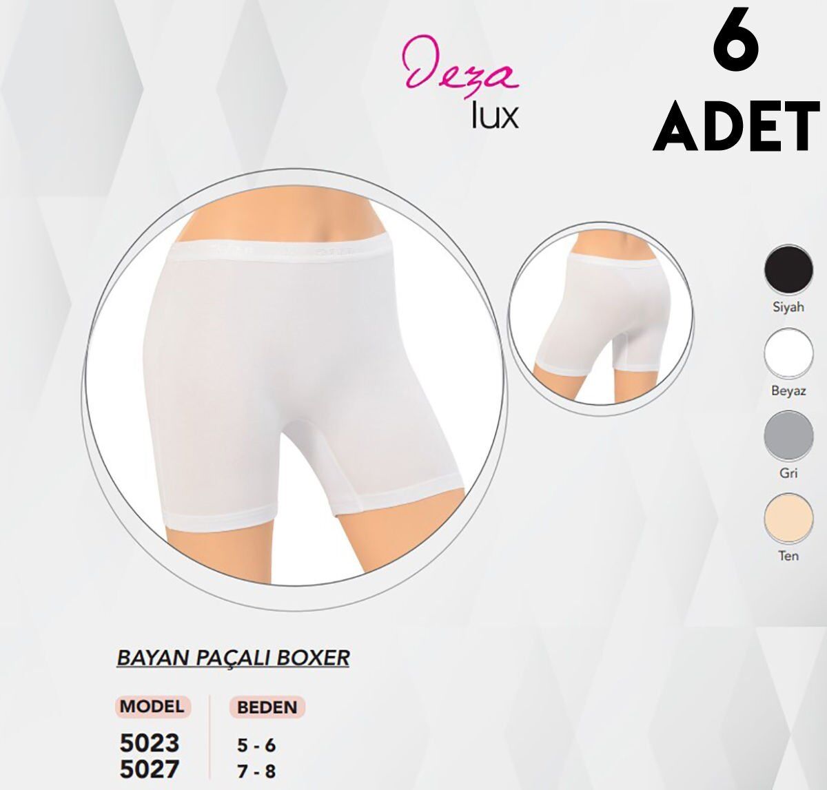 Dondeza 5027 Paçalı Bayan Boxer 6'lı