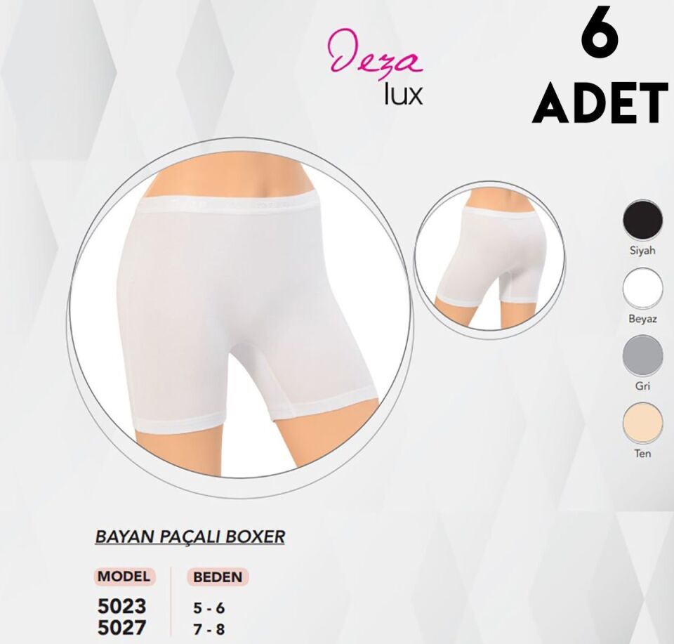 Dondeza 5027 Paçalı Bayan Boxer 6'lı