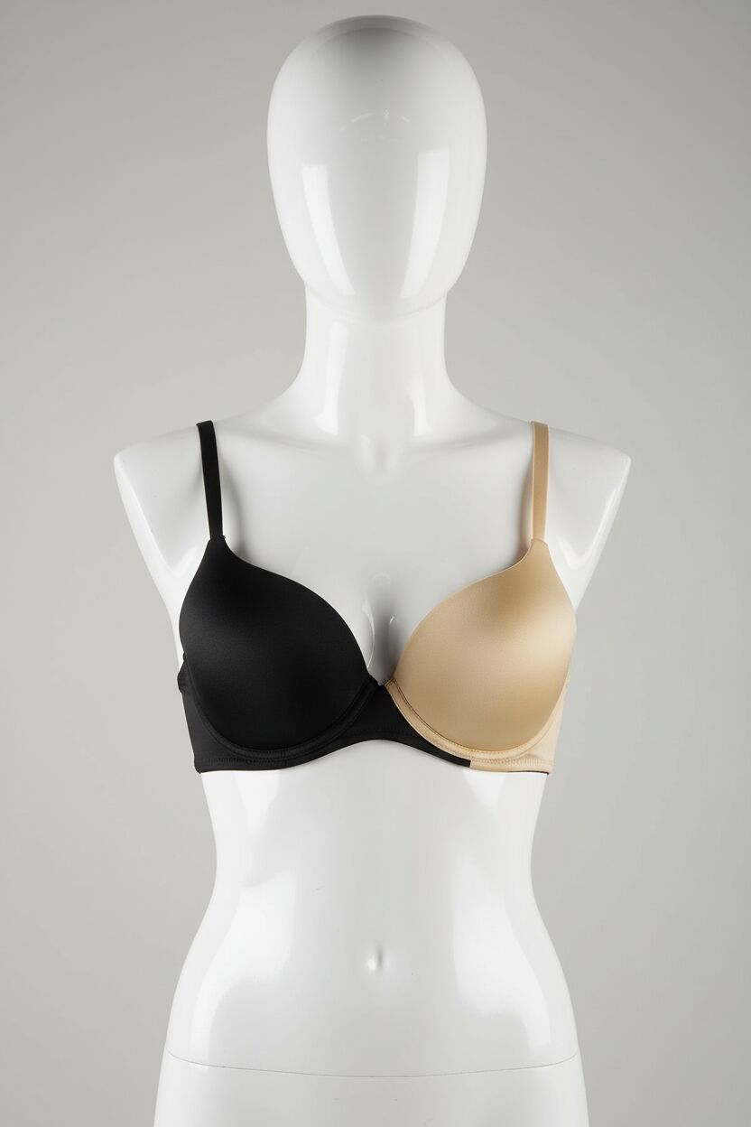 Arias Closet Siyah-Ten 2'li Mikro Kumaş Push Up Dolgulu Balenli Günlük Destekli Sütyen