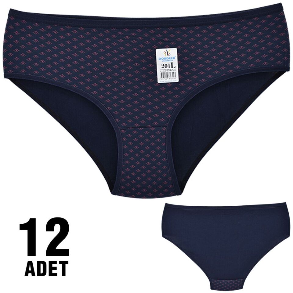 Dondeza 201-91 Desenli Bayan Ara Beden Külot 12'li