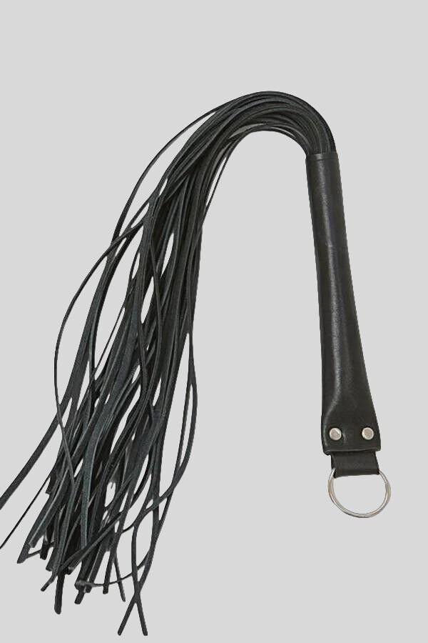 Deri Fantezi Harness Siyah Kırbaç