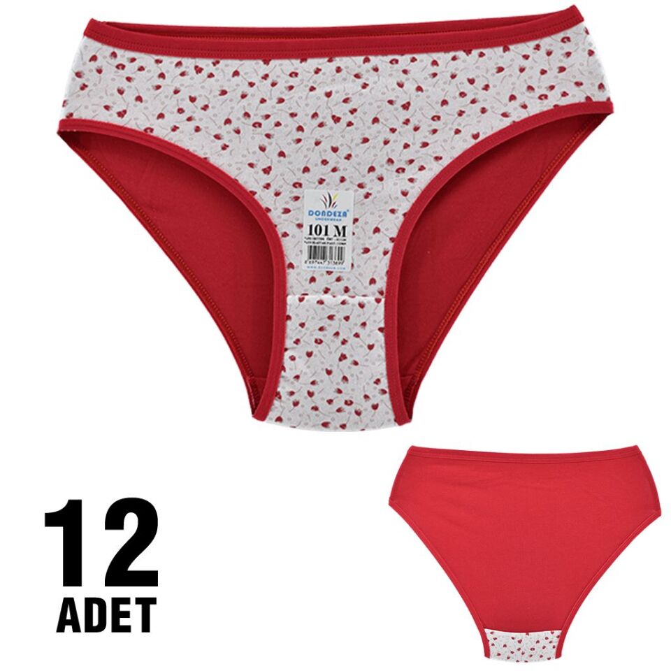 Dondeza 101-100 Desenli Bayan Bikini 12'li