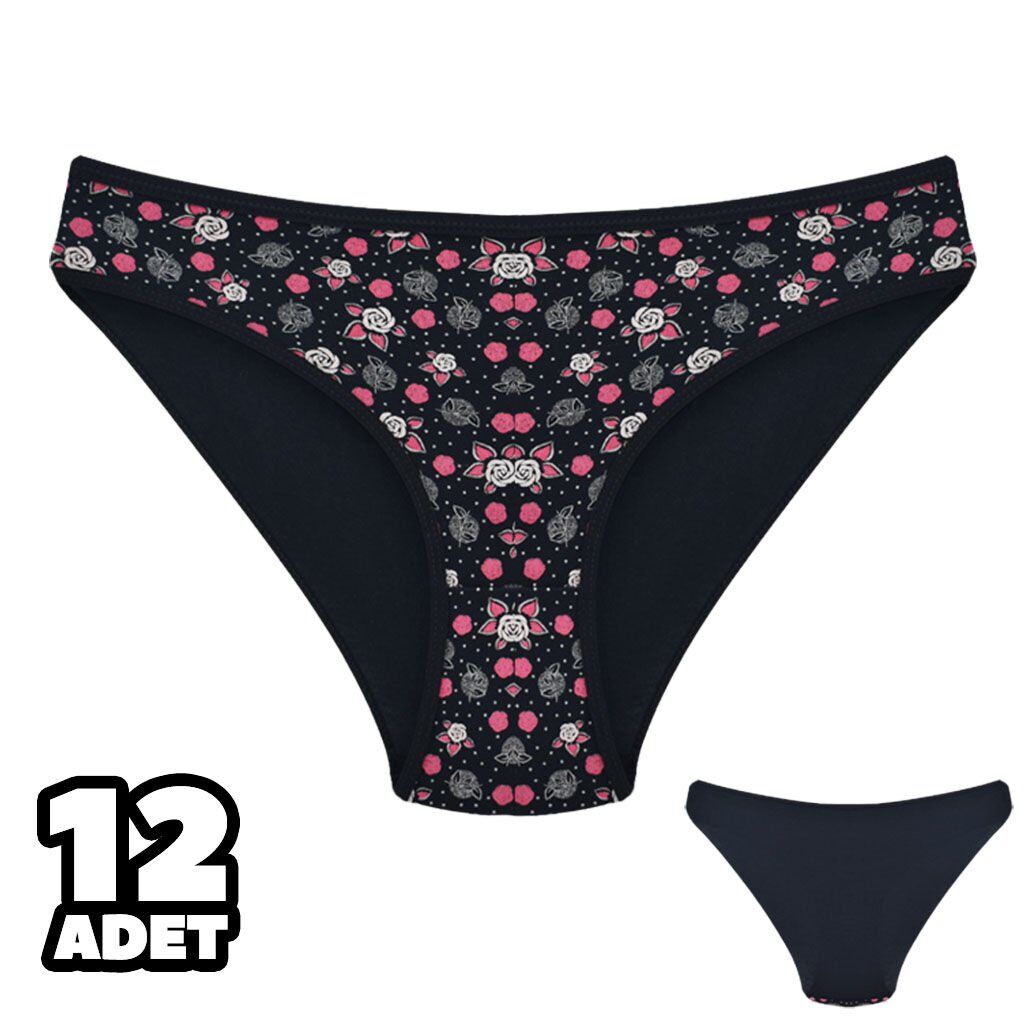 Dondeza 101-128 Desenli Bayan Bikini 12'li