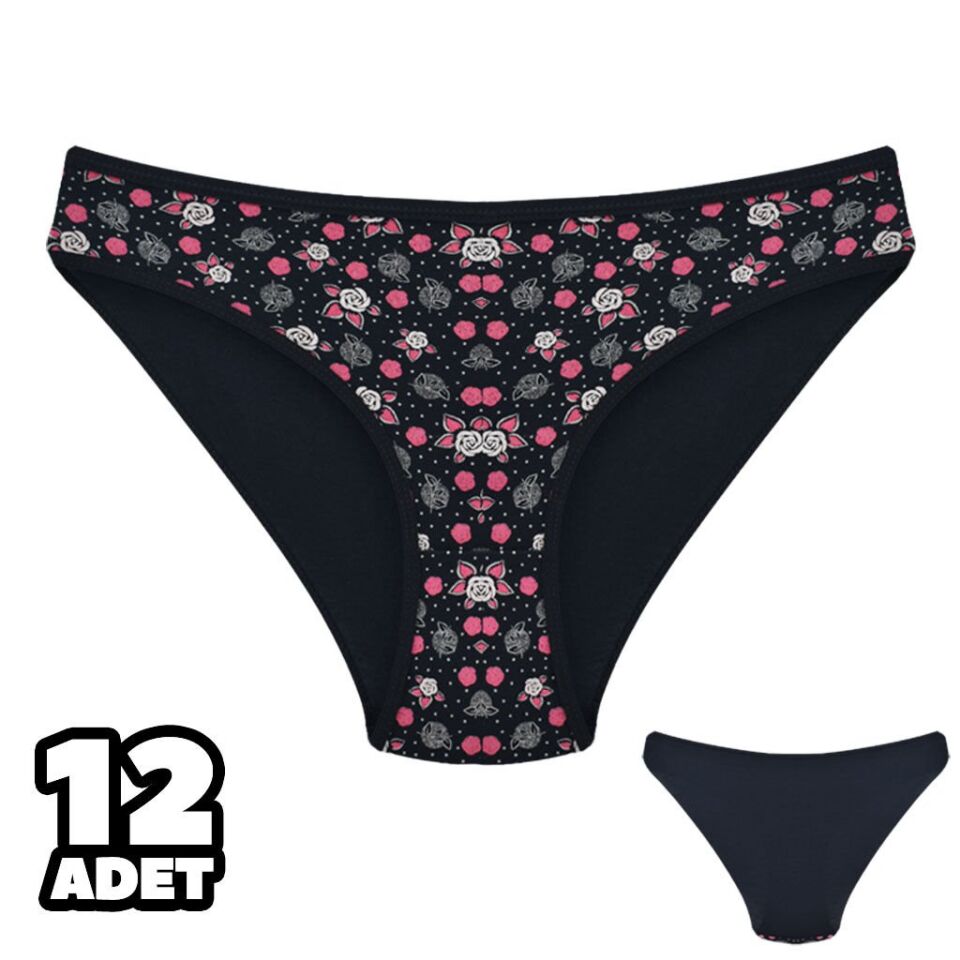 Dondeza 101-128 Desenli Bayan Bikini 12'li