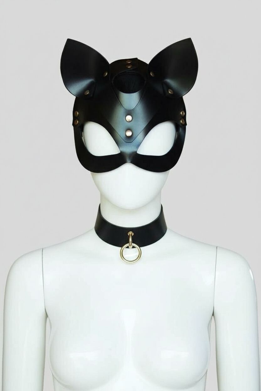 Arias Closet Kedi Kulak Maske ve Tasma İkili Set