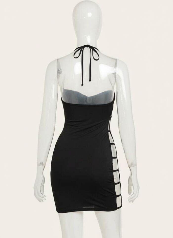 Arias Closet Siyah Transparan Sırt İp Detaylı Fantezi Gecelik