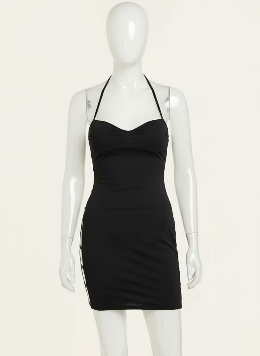 Arias Closet Siyah Transparan Sırt İp Detaylı Fantezi Gecelik