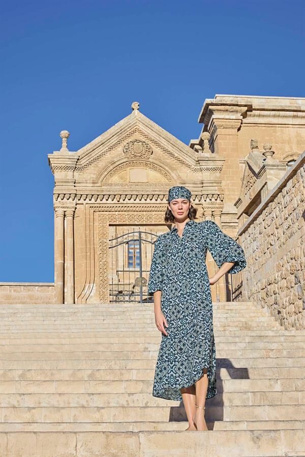 Arias Closet Etnik Desenli Truvakar Kollu Elbise