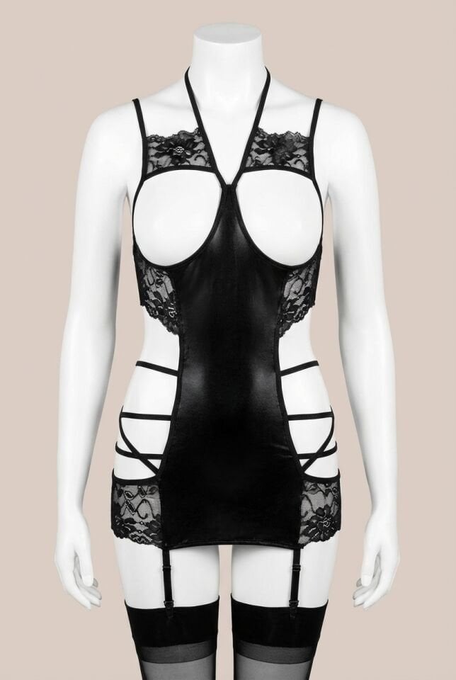 Siyah Dantel İşlemeli Fantezi Jartiyer Takımı