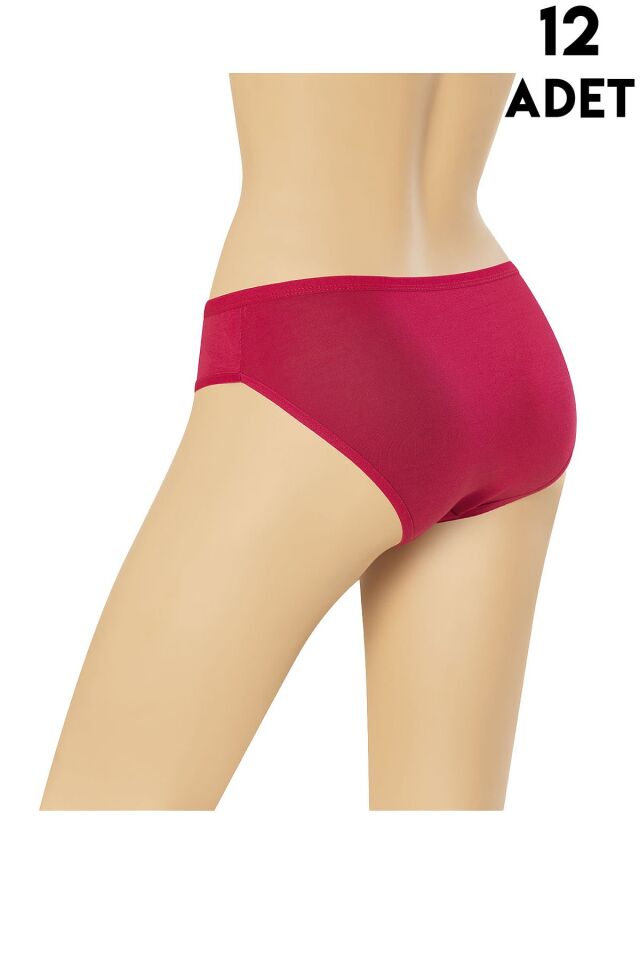 Dondeza 163 (M Beden) Düz Viskon Bayan Bikini 12'li