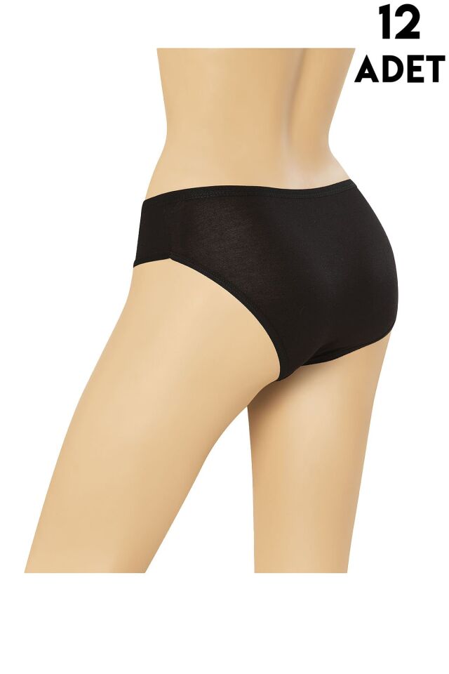 Dondeza 163 (M Beden) Düz Viskon Bayan Bikini 12'li