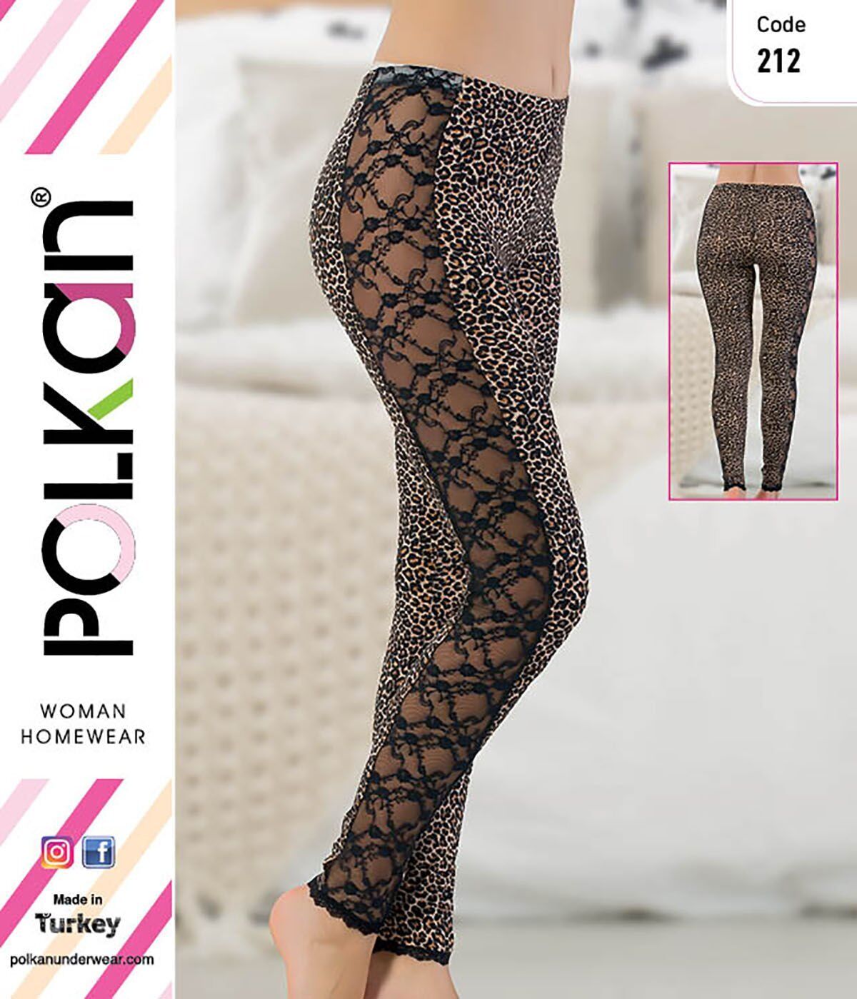 Polkan 212 Leopar Desen Bayan Tayt