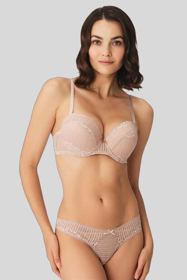 Arias Closet Balenli Destekli Dolgulu Dantelli Sütyen ve String Takım