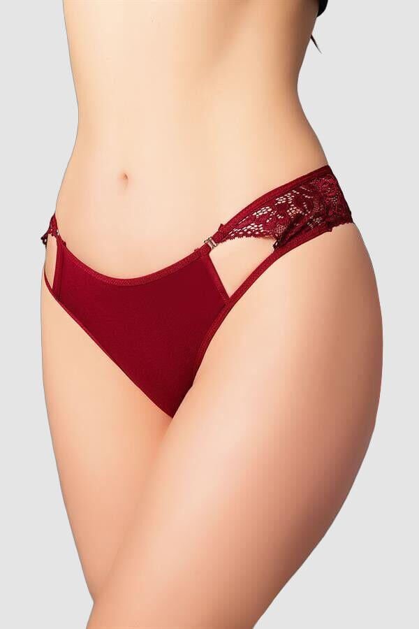 Arias Closet Bordo Bel Kısmı Dantelli Külot