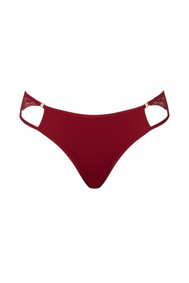 Arias Closet Bordo Bel Kısmı Dantelli Külot