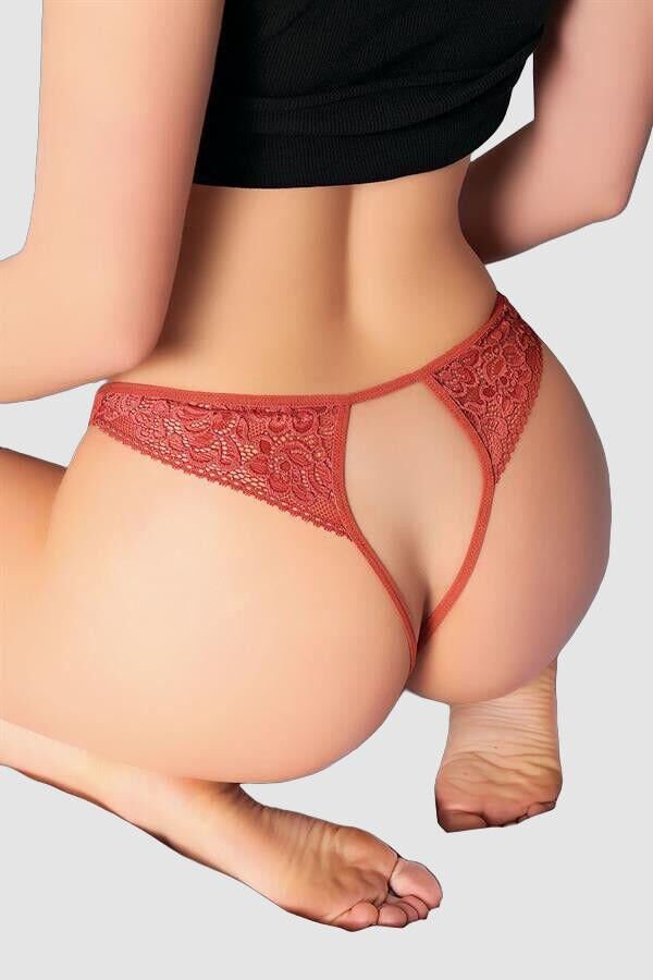 Kiremit Dantelli Arkası Açık Fantezi Külot