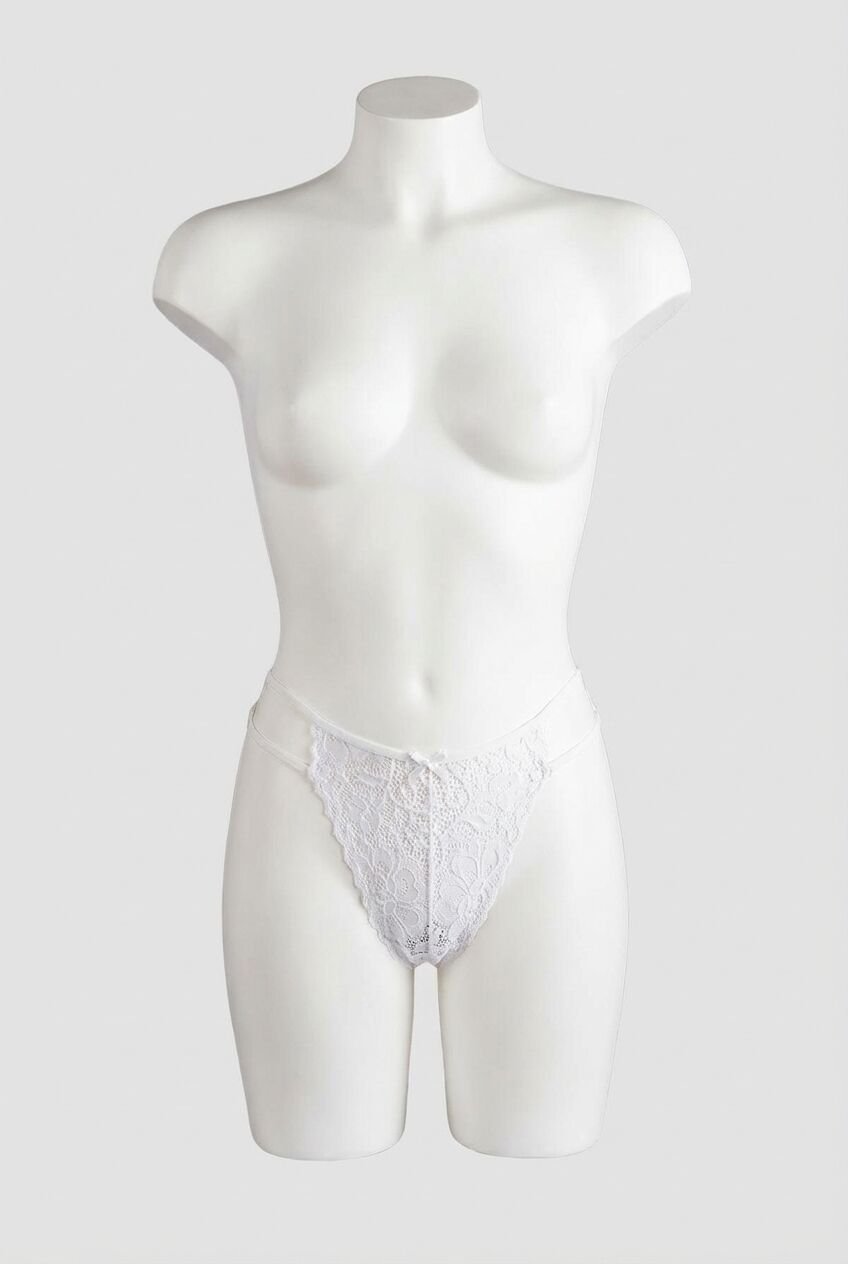 Beyaz Dantelli Arkası Açık Fantezi Külot