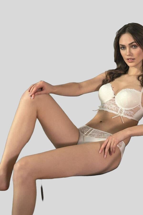 Arias Closet Balenli Destekli Dolgulu Dantelli Büstiyer Sütyen ve Slip Takım