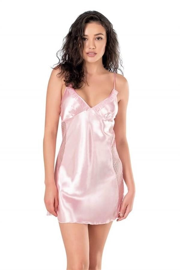 Arias Closet Pembe Kısa Saten Gecelik 8105
