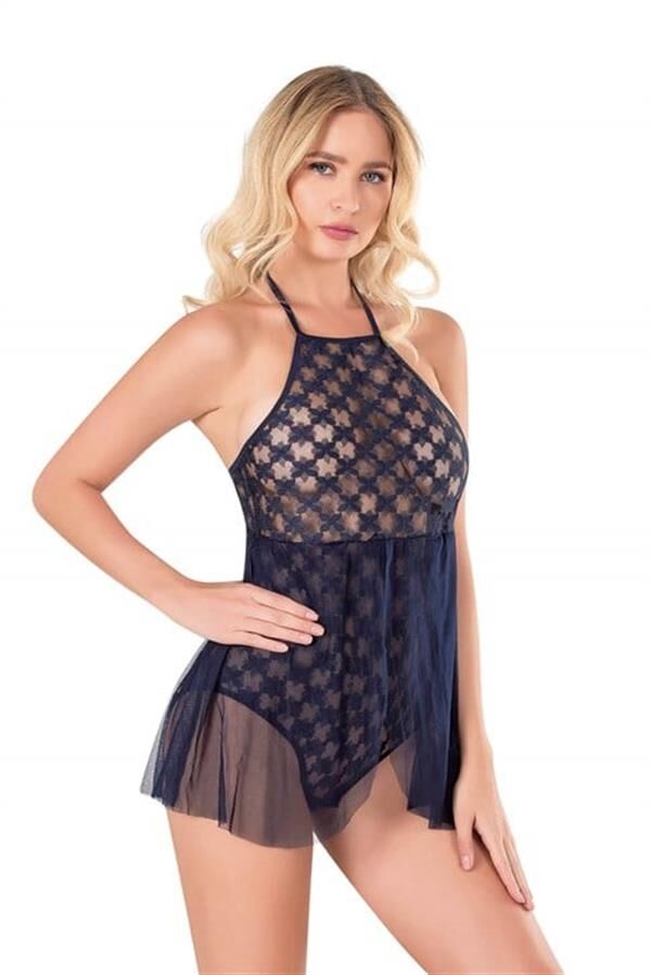 Arias Closet Lacivert Bodysuit Gecelik