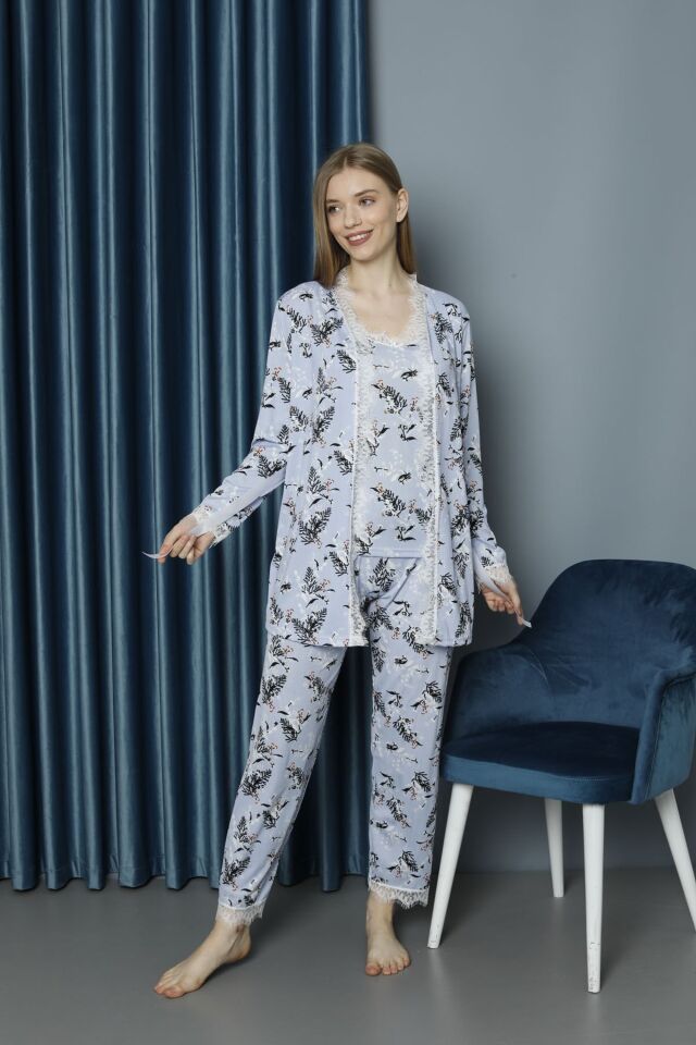 Polkan 9672 Pegasus 3lü Bayan Pijama Takımı