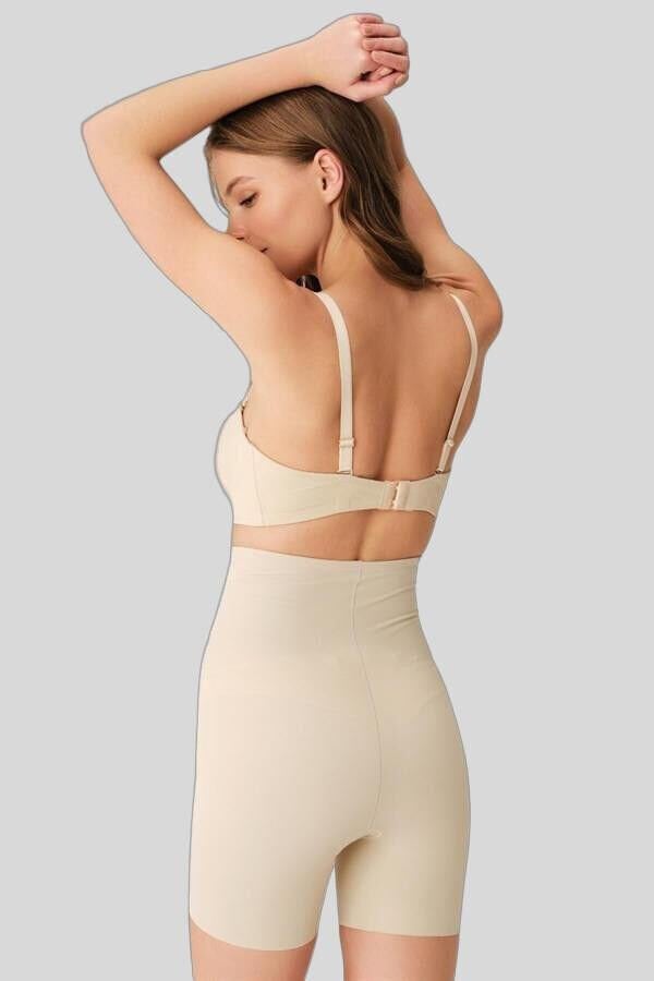 Kadın Mikro Kumaş Beli Yapıştırma Paçaları Silikon Bantlı Paçalı Sıkı Şort Korse