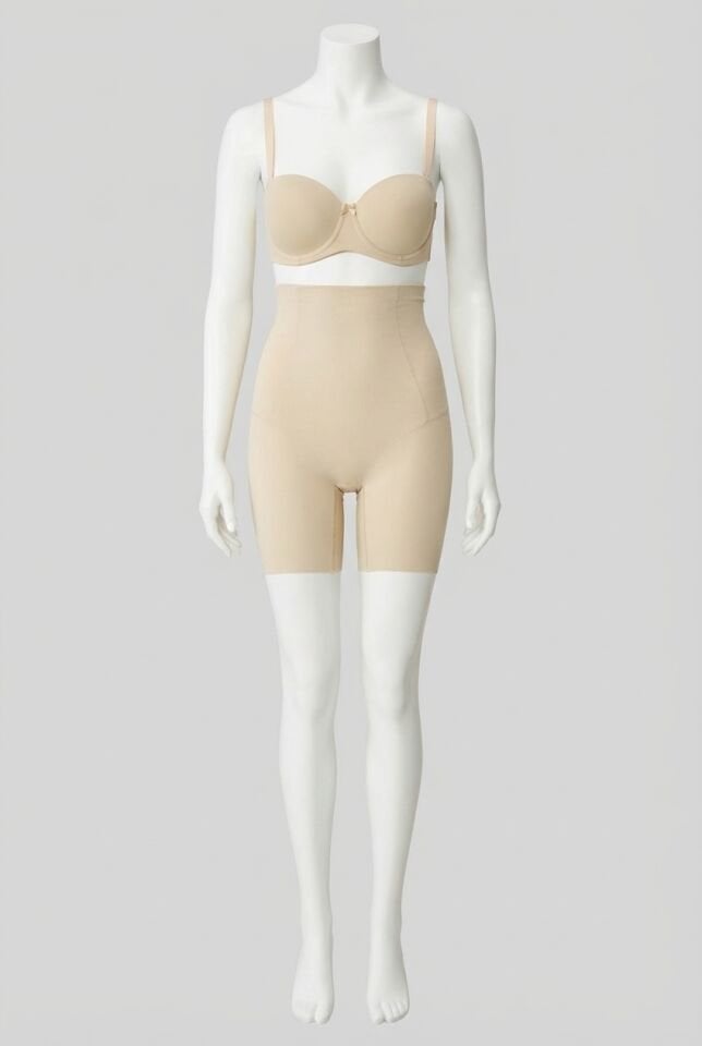 Kadın Mikro Kumaş Beli Yapıştırma Paçaları Silikon Bantlı Paçalı Sıkı Şort Korse