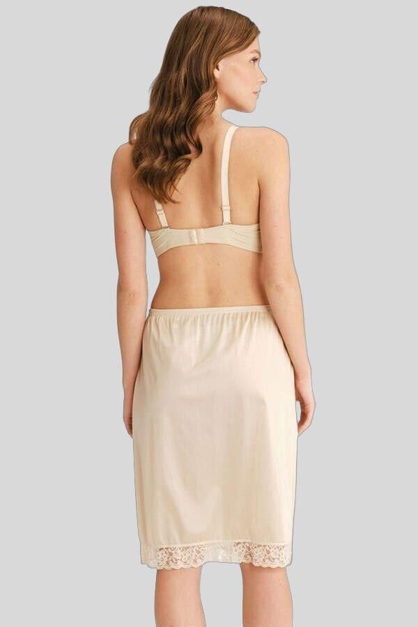 Kadın Polyamid Kumaşlı Dantelli Diz Altı Uzun Etek Altı Jüpon