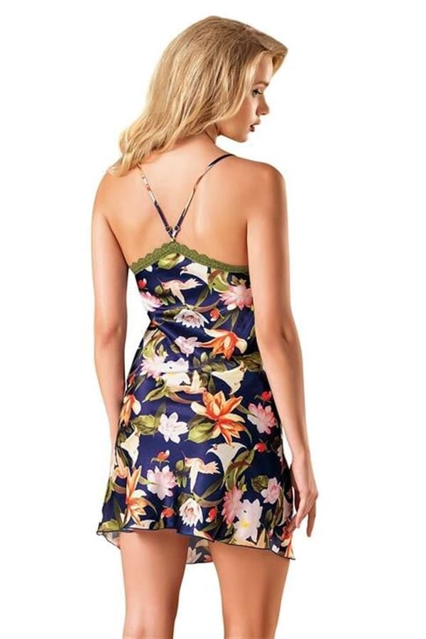 Arias Closet Desenli Saten Gecelik 8147