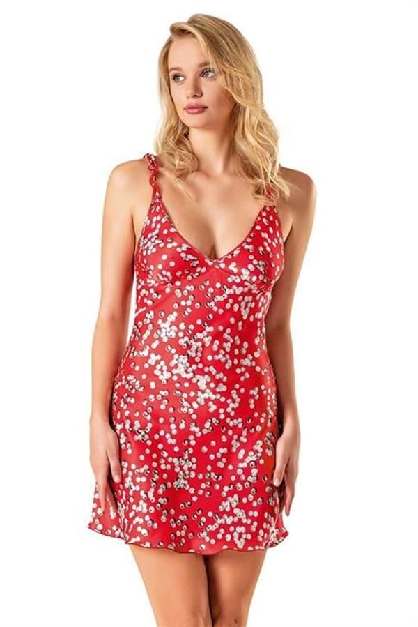Arias Closet Desenli Saten Gecelik 8145